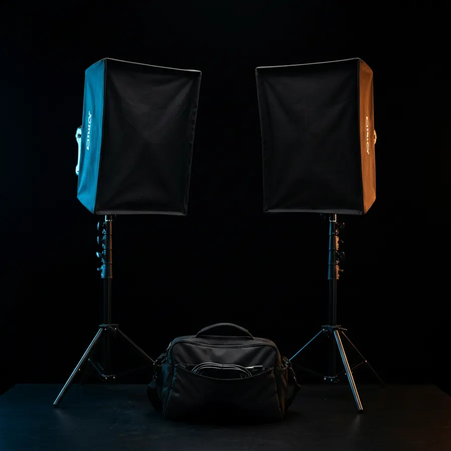 LED Lighting Kit with Softbox 2x Lights