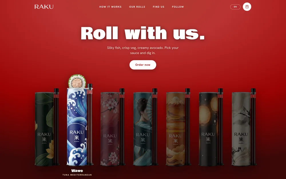 Preview of RAKU Sushi website